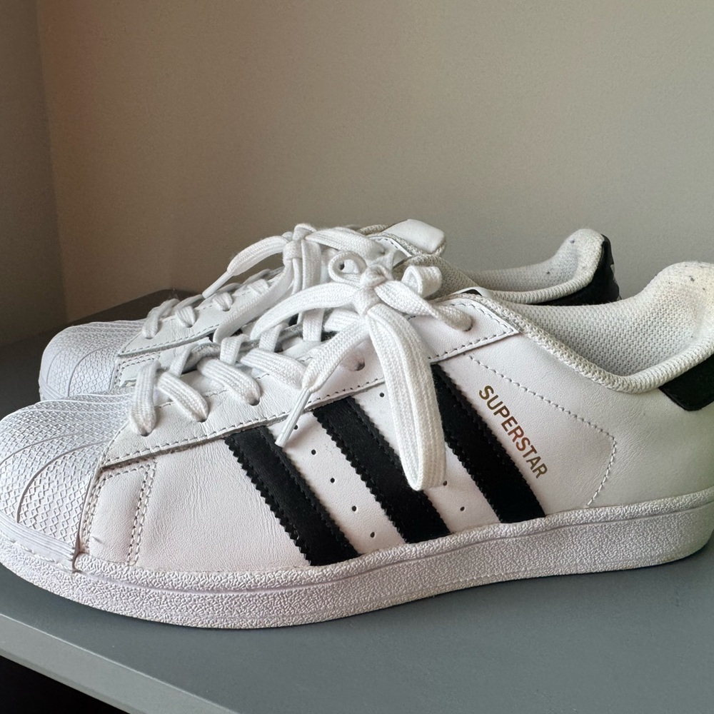 Adidas White and Black Superstar Shoes - Picture 2 of 8